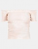 New Look Tie Dye Ribbed Bardot Top Coral Photo
