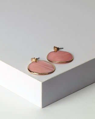 Photo of New Look Pastel Shell Disc Earrings Mid Pink