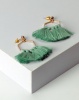 New Look Tassel Trim Hexagon Shell Earrings Green Photo