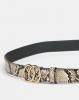 New Look Faux Snake Circle Buckle Belt Camel Photo