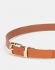 New Look Suedette Hammered Buckle Belt Tan Photo