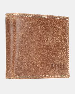 Photo of Bossi Small Bill Fold Wallet With Stitch Detail Tan