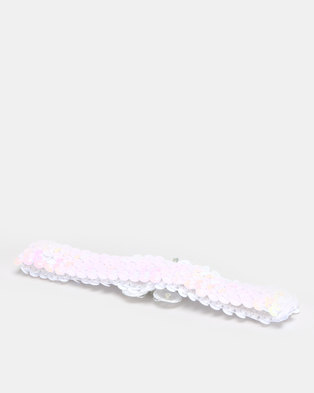 Photo of Jewels and Lace White Butterfly Sequin Headband