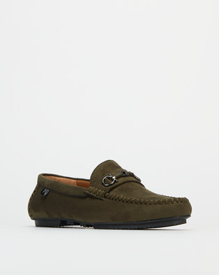 Photo of PC Moccasin Olive Bear Causal Slip Ons Green