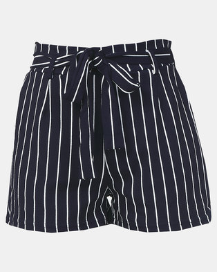 Photo of Royal T Striped Tie Shorts Navy