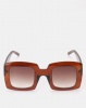 You I You & I Transparent Brown Larger Than Life Square Sunglasses Photo
