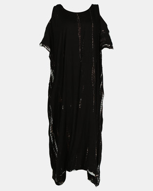 Photo of Allegoria Black and White Open Shoulder Maxi Dress