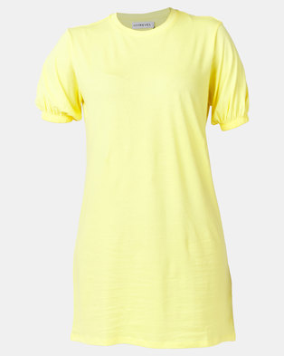 Photo of Ivyrevel Puff Sleeve Ivy Tshirt Dress Yellow