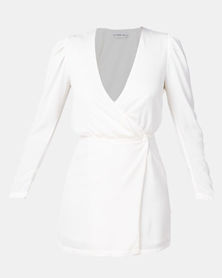 Photo of Ivyrevel Woven Wrap Mini Dress Off White