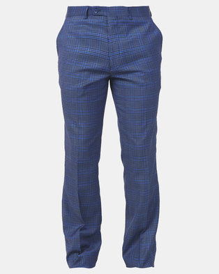 Photo of JCrew Check Flat Front Suit Trousers Blue