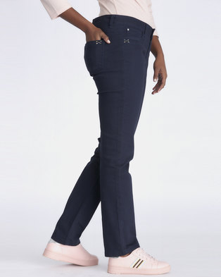 Photo of Contempo Fashion Trousers with Topstich Navy