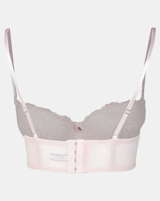 Photo of Sissy Boy All Over Lace Longline T-shirt Bra Dusty Pink