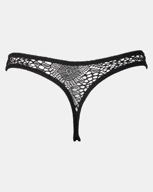 Photo of Sissy Boy Thong With Lattice Detail Black