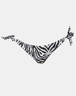 Photo of Sissy Boy Animal Print Tie Side Bikini Bottom Zebra Multi