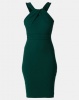City Goddess London Pleated Neckline Midi Dress Emerald Photo