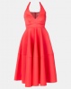 City Goddess London Halter Neck A-Line Midi Dress Hot Pink Photo