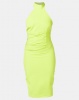 City Goddess London Halter Neck Midi Dress Lime Photo