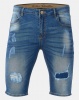 Golden Equation Skinny Distresses Denim Shorts Mid Blue Photo