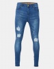 Golden Equation Skinny Distressed Denim Jeans Mid Blue Photo