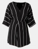 AX Paris Striped Wrap Mini Dress Black and White Photo