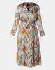 AX Paris Printed Long Sleeve Shirt Dress Duck Egg Photo
