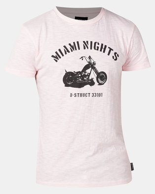 Photo of D-Struct Bike Placement Print T-shirt Pink