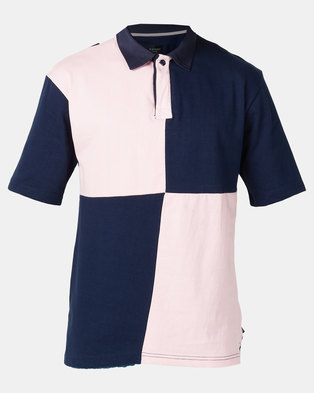 Photo of D-Struct Blocked Rugby Shirt Navy