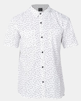 Photo of D-Struct Ditzy Printed Short Sleeved Shirt White