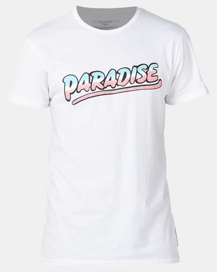 Photo of Bellfield Printed Paradise Crew Neck T-Shirt White