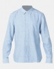 Bellfield Textured Long Sleeve Linen Shirt Blue Photo