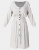 Utopia Button Through Flare Dress With Self Tie Grey Photo