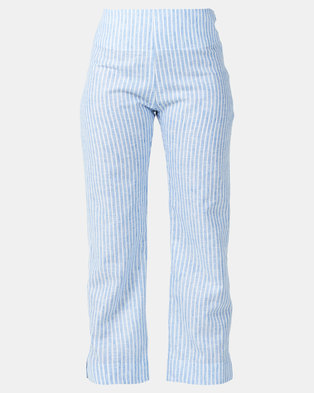 Photo of Judith Atelier Maya Stripe A-Line Trousers Blue