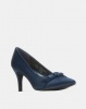 Bata Insolia Pointy Satin Dress Heels Blue Photo