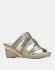 Bata Comfit Slip On Wedges Pewter Photo