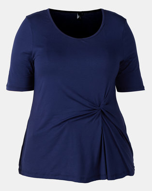 Photo of Slick Plus Navy Ellie Knot Styled Top