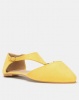 Legit Pointed Ankle-Strap Pump With Gold Metal Ring Detail Yellow Photo