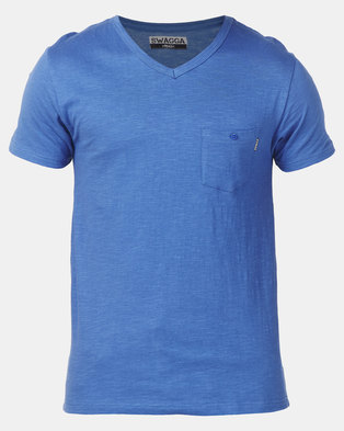 Photo of Beaver Canoe Swagga V-Neck Slub Textured T-Shirt Smokey Blue