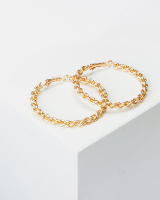 Photo of Lily Rose Lily & Rose 50mm Twisty Hoop Earrings Gold
