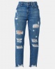 Sissy Boy Med Vintage Look Out High Rise Mom Jeans With Rips Blue Photo