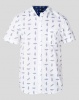 Brave Soul Feather Print Short Sleeve Shirt White Photo
