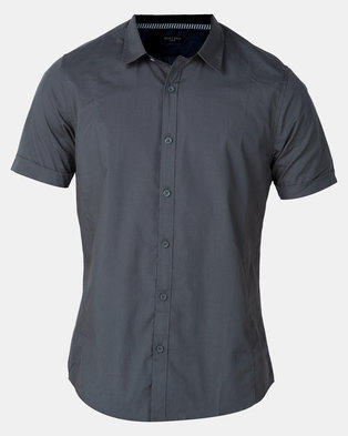 Photo of Brave Soul Short Sleeve Shirt with Front Seams Charcoal