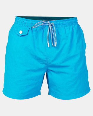 Photo of Brave Soul Plain Swimshorts with Pocket Details Turquoise