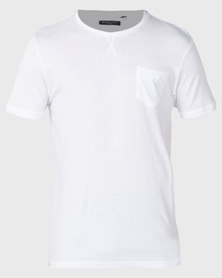 Photo of Brave Soul Crew Neck Pocket T-Shirt White