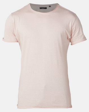 Photo of Brave Soul Crew Neck Roll T-Shirt Pink