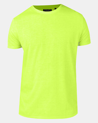 Photo of Brave Soul Crew Neck T-Shirt Neon Yellow