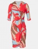 Revenge Print Midi Dress Coral Photo