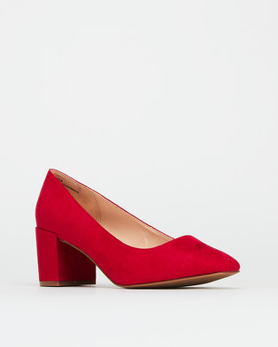 Photo of Bata Red Label Block Heel Courts Red