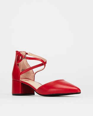 Photo of Bata Red Label Pointy Ankle Strap Red