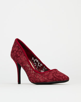 Photo of Bata Red Label Lace Stilettos Heels Red