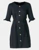 Utopia Button Through Dress With Tie Belt Black Photo